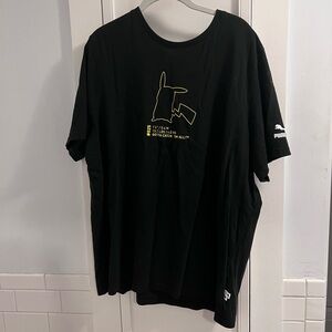 Puma Black Short Sleeve Tee Classic Crew Neck with Pokémon